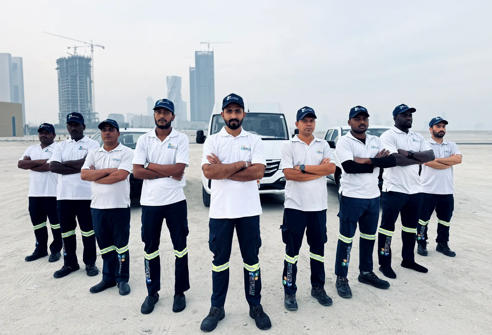 The Interclean specialist team with service fleet, Bahrain